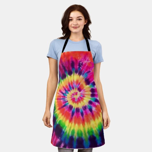 Hippy Peace Retro 60s Tie Dye Schort (Gedragen)