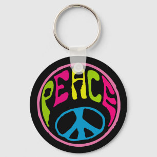 Hippy Peace Sign Sleutelhanger