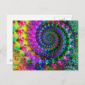 Hippy Rainbow Fractal Pattern Briefkaart (Voorkant / Achterkant)