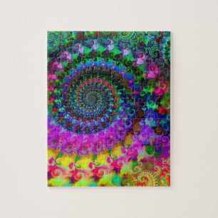 Hippy Rainbow Fractal Pattern Legpuzzel