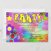 Hippy rainbow Retro verjaardagsfeestje Kaart (Voorkant)