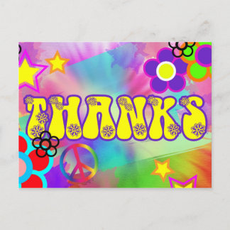 Hippy regenboogretro bedankt kaart