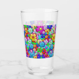 Hippy retro florale kunst glas