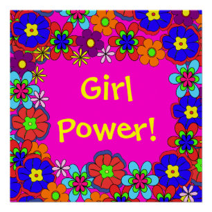 Hippy Retro Flowers Perfect Poster