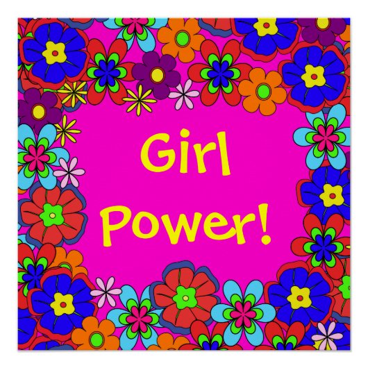 Hippy Retro Flowers Perfect Poster (Voorkant)