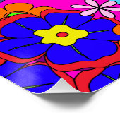 Hippy Retro Flowers Perfect Poster (Hoek)