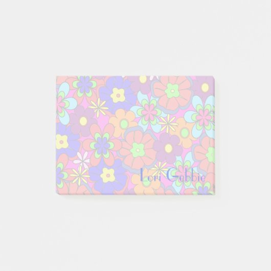 Hippy Retro Flowers Post-it® Notes (Voorkant)