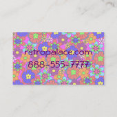 Hippy Retro Flowers Visitekaartje (Achterkant)
