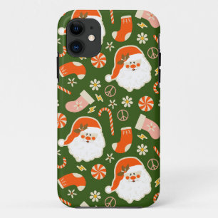 Hippy Santa en snoeprietpatroon iPhone 11 Hoesje