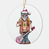 Hippy Santa zegt "Cool Yule" Keramisch Ornament (Links)