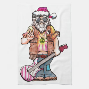 Hippy Santa zegt "Cool Yule" Theedoek
