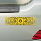 Hippy Sunflower Fractal Mandala Pattern Bumpersticker (Op auto)