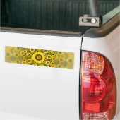 Hippy Sunflower Fractal Mandala Pattern Bumpersticker (Op Truck)