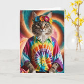Hippy Tabby Kaart (Gele Bloem)