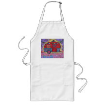 Hippy Teardrop Trailer Camper Apron. met Raven