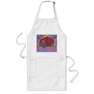 Hippy Teardrop Trailer Camper Apron. met Raven Lang Schort