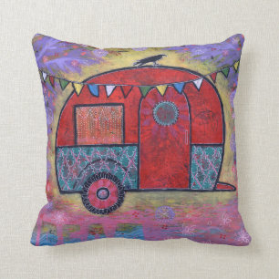 Hippy Teardrop Trailer Camper met Raven Kussen