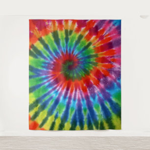 Hippy Tie Dye 60s Retro Colorful Boho Wandkleed