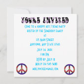 Hippy Tie Dye Invitation Kaart (Achterkant)