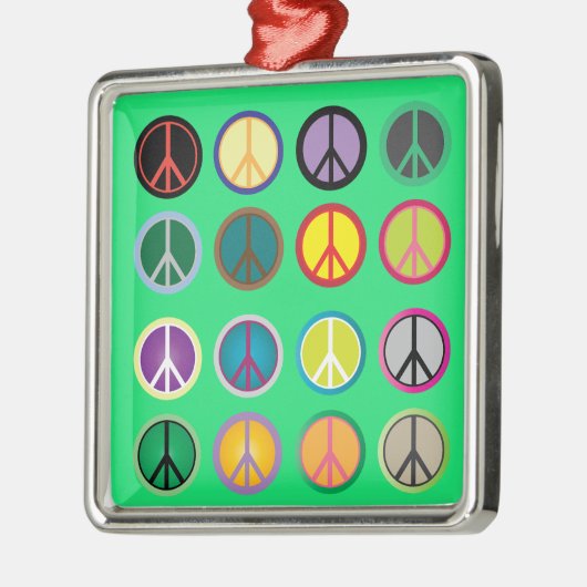 Hippy vredesbord 60s kleurrijk patroon metalen ornament (Links)