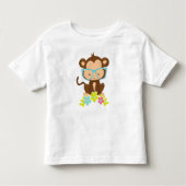 Hipster-aap, aap met bril, bloemen kinder shirts (Voorkant)