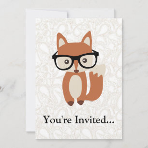 Hipster Baby Fox met bril Kaart