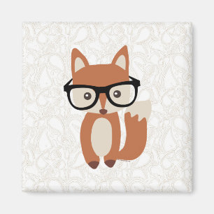 Hipster Baby Fox met bril Magneet