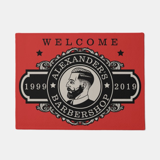 Hipster Barber personaliseren Deurmat (Voorkant)
