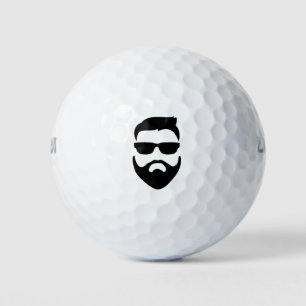 Hipster Bard en zonnebril Golfballen