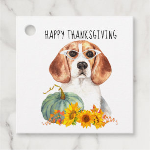 Hipster Beagle  Thanksgiving Bedankjes Labels