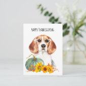 Hipster Beagle Thanksgiving Briefkaart (Staand voorkant)