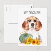 Hipster Beagle Thanksgiving Briefkaart (Voorkant / Achterkant)