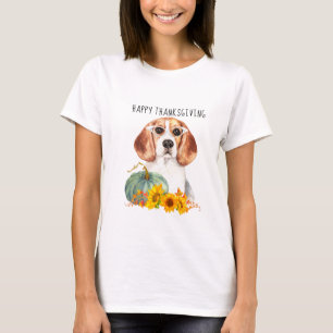Hipster Beagle  Thanksgiving T-shirt