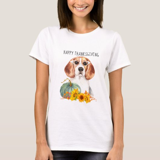 Hipster Beagle Thanksgiving T-shirt (Voorkant)