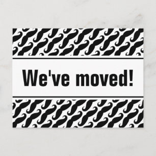 Hipster bewegende briefkaarten met zwarte snor pri