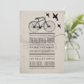  HIPSTER BICYCLE WEDDING INVITATION KAART (Staand voorkant)