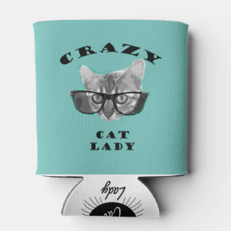 Hipster blauw Populair Crazy Cat Lady Humor Blikjeskoeler