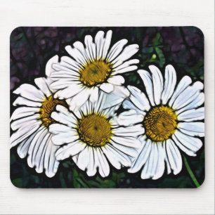 Hipster Bohemian Chic Summer White Daisy Muismat