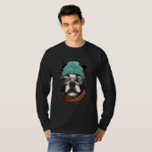 Hipster Boston Terrier Animal Wearing Sunglasses D T-shirt (Voorkant volledig)