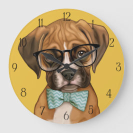 Hipster Boxer Puppy Grote Klok