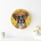 Hipster Boxer Puppy Grote Klok (Huis)