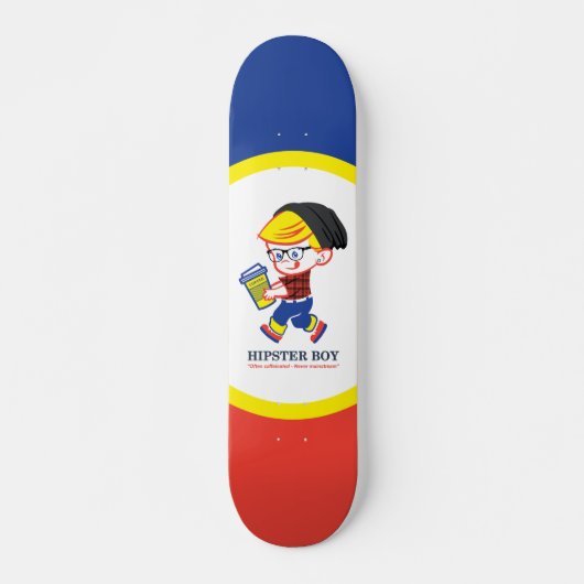 Hipster Boy - Parody illustratie Skateboard (Voorkant)