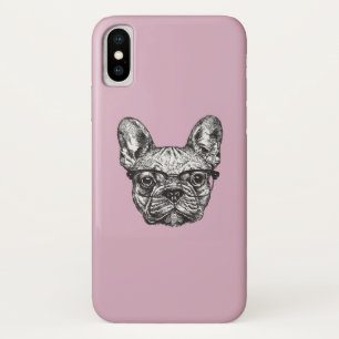 Hipster Bulldog iPhone X Hoesje