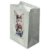 Hipster Bunny Boy Baby Shower Medium Cadeauzakje (Achterkant Gekanteld)
