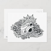 Hipster Camera Doodle Briefkaart (Voorkant / Achterkant)