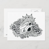 Hipster Camera Doodle Briefkaart (Voorkant / Achterkant)