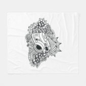 Hipster Camera Doodle Fleece Deken (Voorkant (Horizontaal))