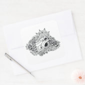 Hipster Camera Doodle Vierkante Sticker (Envelop)