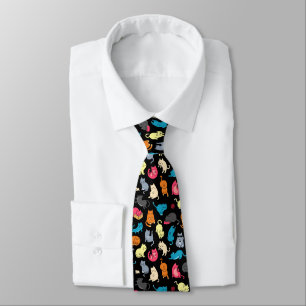 Hipster Cartoon Cats Necktie Stropdas