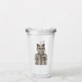 Hipster Cat Acryl Drinkbeker (Achterkant)